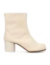 Maison Margiela Tabi Calfskin Ankle Boots In White