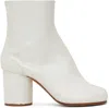 Maison Margiela Tabi Calfskin Ankle Boots In Ha740 White Pearly