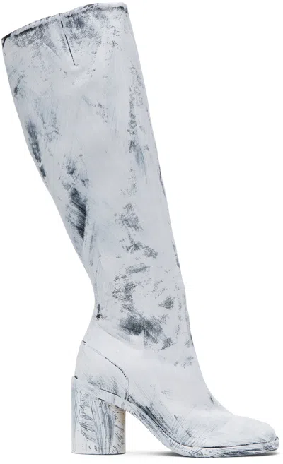 Maison Margiela White Tabi Bianchetto Boots In H1532 Black/white