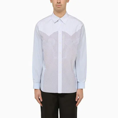 Maison Margiela White\/blue Striped Cotton Shirt