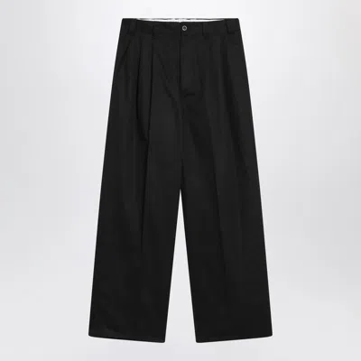 Maison Margiela Wide Black Pants In Cotton Blend Men
