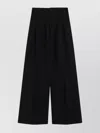 Maison Margiela Wide Cotton And Wool Trousers With Pleats In Black