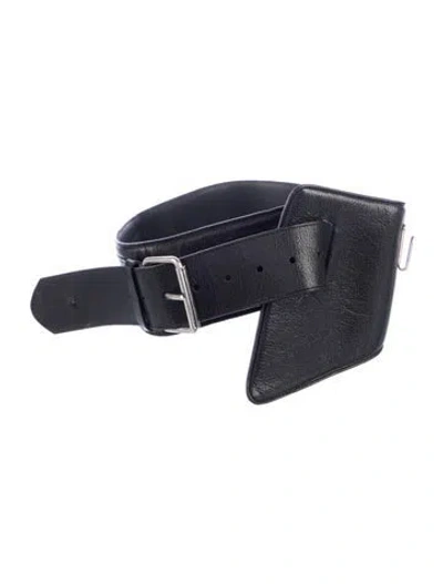 Pre-owned Maison Margiela Wide Leather Waist Belt In Black