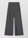 Maison Margiela Wide-leg High Waist Trousers With Front Pleats In Gray