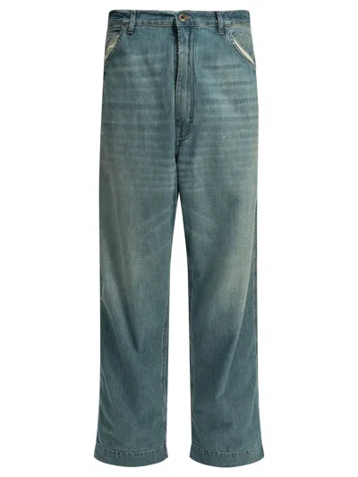 Maison Margiela Washed Wide-leg Jeans In Blue