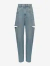 Maison Margiela Denim Jeans With Slash Details Woman Blue Jeans In Blue