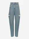 Maison Margiela Denim Jeans With Slash Details Woman Blue Jeans In Blue