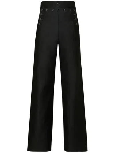 Maison Margiela Wide-leg Satin Trousers In Black