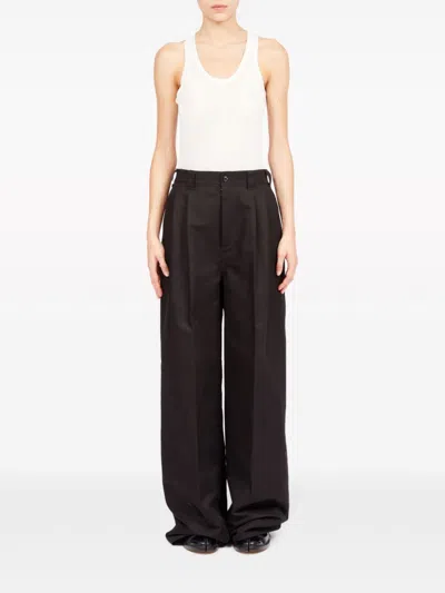 Maison Margiela Wide-leg Tailored Trousers In 900 Black