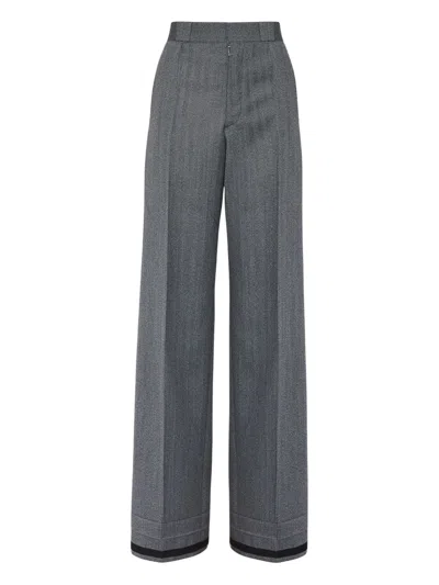 Maison Margiela Wide-leg Tailored Trousers In Gray