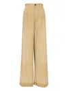 Maison Margiela Wide Leg Trousers With Pleats And Pockets In Neutral