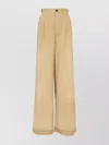 Maison Margiela Wide Leg Trousers With Pleats And Pockets In Brown