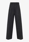 Maison Margiela Wide-leg Wool Pants In Gray