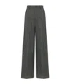 Maison Margiela Wide-leg Wool Trousers In Gray