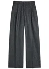Maison Margiela Wide-leg Wool Trousers In Gray