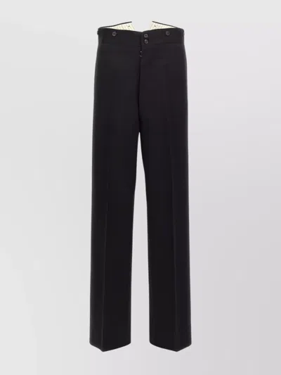 Maison Margiela Strap Wool Pants In Black