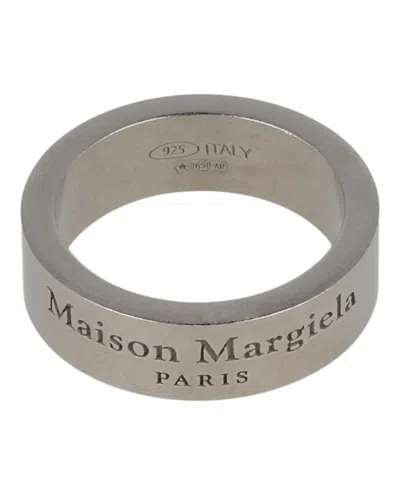 Maison Margiela Wide Logo Ring In Silver