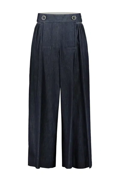 Maison Margiela Wide Pants In Light Denim In Blue