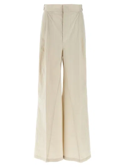 Maison Margiela Wide-leg Cotton Blend Trousers In Neutral