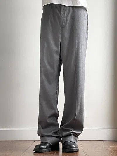 Pre-owned Maison Margiela Wide Wool Drawstring Pants In Grey