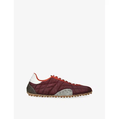 MAISON MARGIELA WINE COMB SPRINTERS WOVEN AND SUEDE TRAINERS EUR 42 / 8 UK