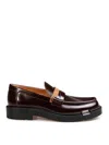 Maison Margiela Wine-coloured Brushed Leather Moccasins In Burgundy