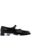 Maison Margiela Tabi Leather Mary-jane Ballets In Black