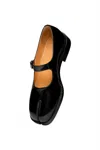 Maison Margiela Bovine Leather Mary Jane Pumps With Sheepskin Detailing And Elegant Buckle Closure In Black