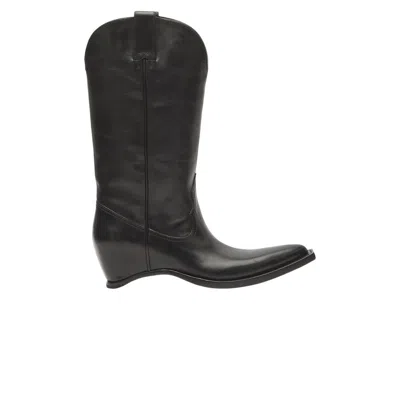 Pre-owned Maison Margiela Wmns  Heel-less Western Leather Boot 'black' | Women's Size 37