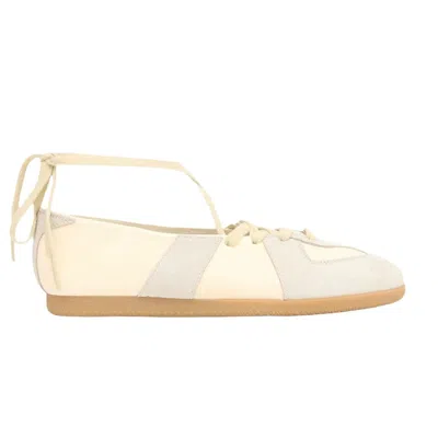 Pre-owned Maison Margiela Wmns Replica Soft Laced Ballets 'bleached Sand' | Cream | Women's Size 37