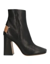 Maison Margiela Mm22 Brushed Leather Ankle Boots With Squared Toe Heel 10.5c In Black