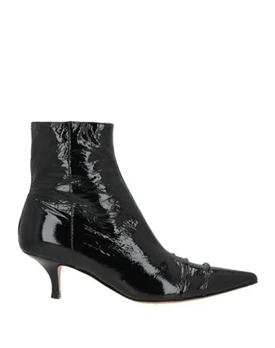 Maison Margiela Woman Ankle Boots Black Size 9 Leather