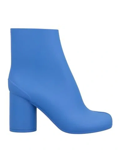 Maison Margiela Woman Ankle Boots Blue Size 5 Pvc - Polyvinyl Chloride