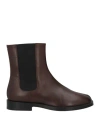 Maison Margiela Woman Ankle Boots Chocolate Brown Size 8 Leather In Brown