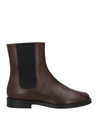 Maison Margiela Woman Ankle Boots Chocolate Brown Size 8 Leather