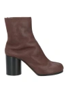 Maison Margiela Woman Ankle Boots Chocolate Brown Size 8 Soft Leather