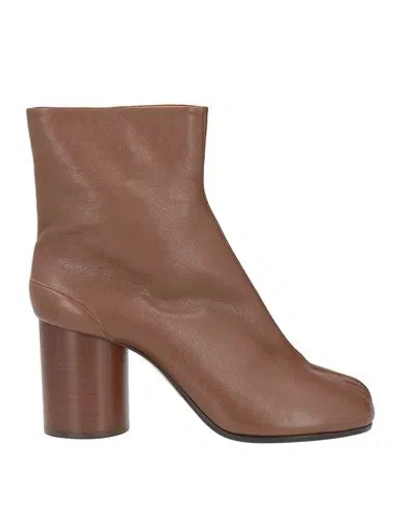 Maison Margiela Woman Ankle Boots Light Brown Size 7 Leather