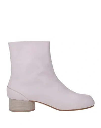 Maison Margiela Woman Ankle Boots Lilac Size 9 Leather In Purple