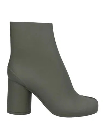 MAISON MARGIELA MAISON MARGIELA WOMAN ANKLE BOOTS MILITARY GREEN SIZE 5 PVC - POLYVINYL CHLORIDE