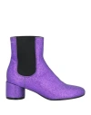 Maison Margiela Woman Ankle Boots Purple Size 7 Textile Fibers In Purple