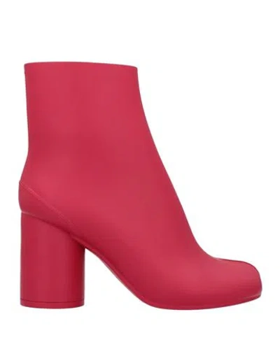 Maison Margiela Woman Ankle Boots Red Size 6 Pvc - Polyvinyl Chloride