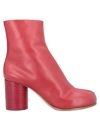 Maison Margiela Woman Ankle Boots Red Size 6 Soft Leather