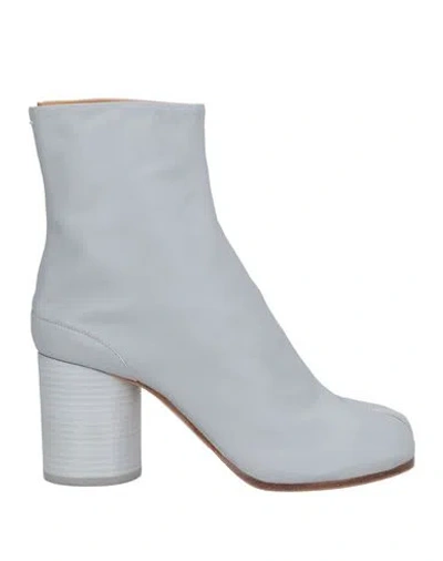 Maison Margiela Woman Ankle Boots Sky Blue Size 6 Leather