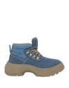 Maison Margiela Woman Ankle Boots Slate Blue Size 9 Leather In Blue