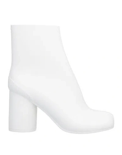 Maison Margiela Woman Ankle Boots White Size 6 Pvc - Polyvinyl Chloride