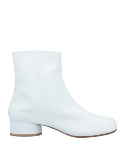 Maison Margiela Woman Ankle Boots White Size 8 Soft Leather