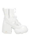 Maison Margiela Woman Ankle Boots White Size 8 Soft Leather, Textile Fibers