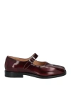 Maison Margiela Tabi Mary-janes Leather Ballerina Shoes In Red