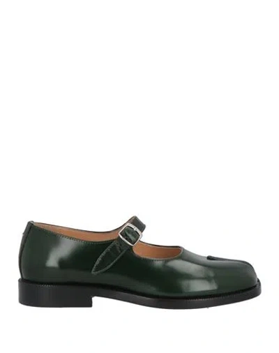 MAISON MARGIELA MAISON MARGIELA WOMAN BALLET FLATS DARK GREEN SIZE 5 LEATHER
