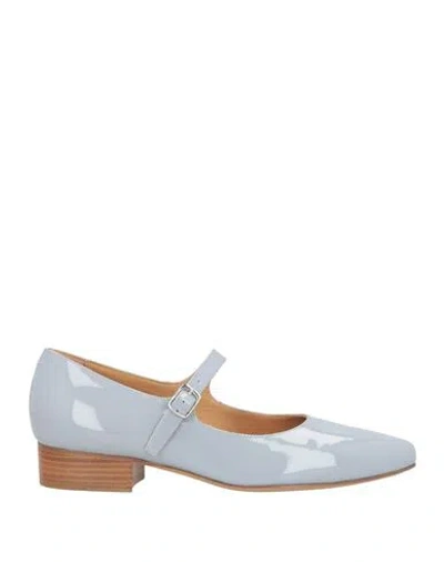 Maison Margiela Woman Ballet Flats Light Grey Size 8 Leather In White